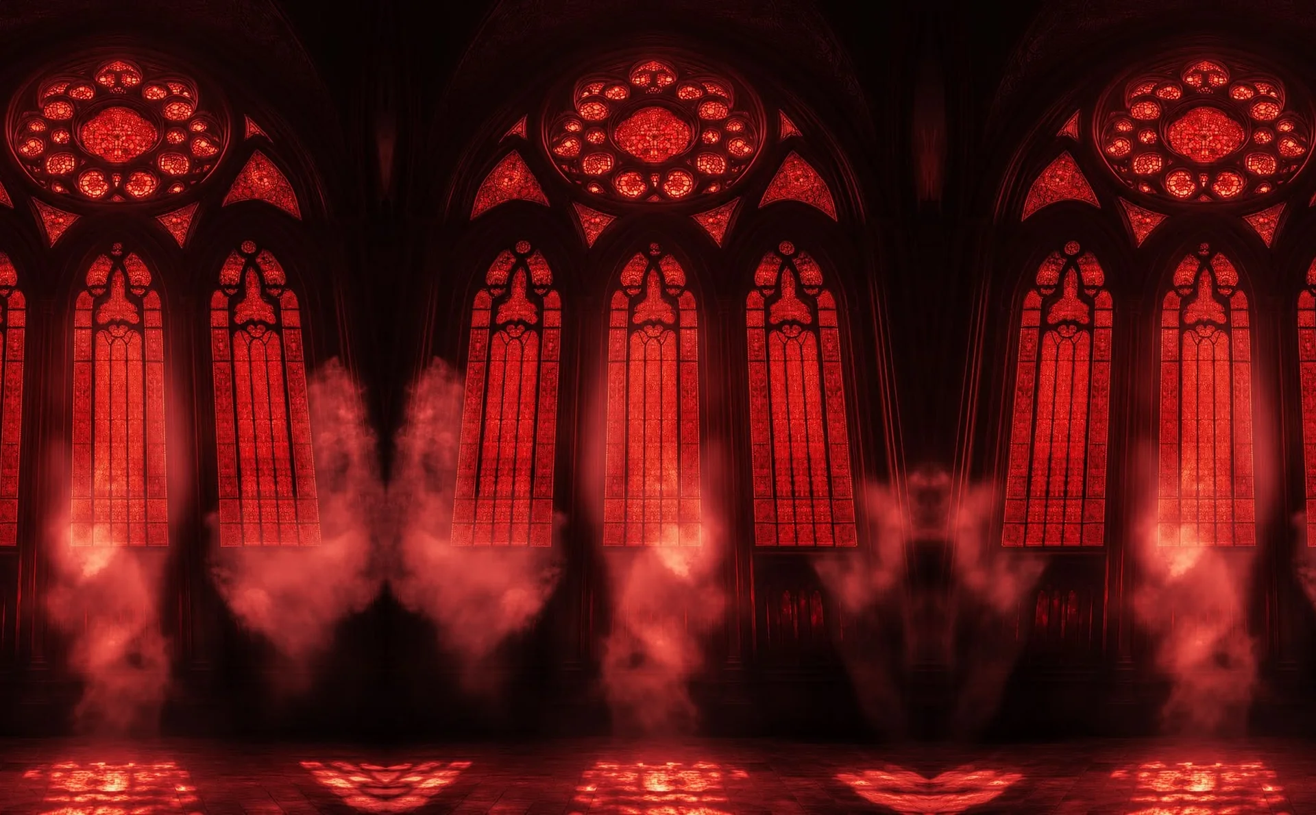Halloween 2026 au SO Rouen : vitraux rouges d’une cathédrale gothique